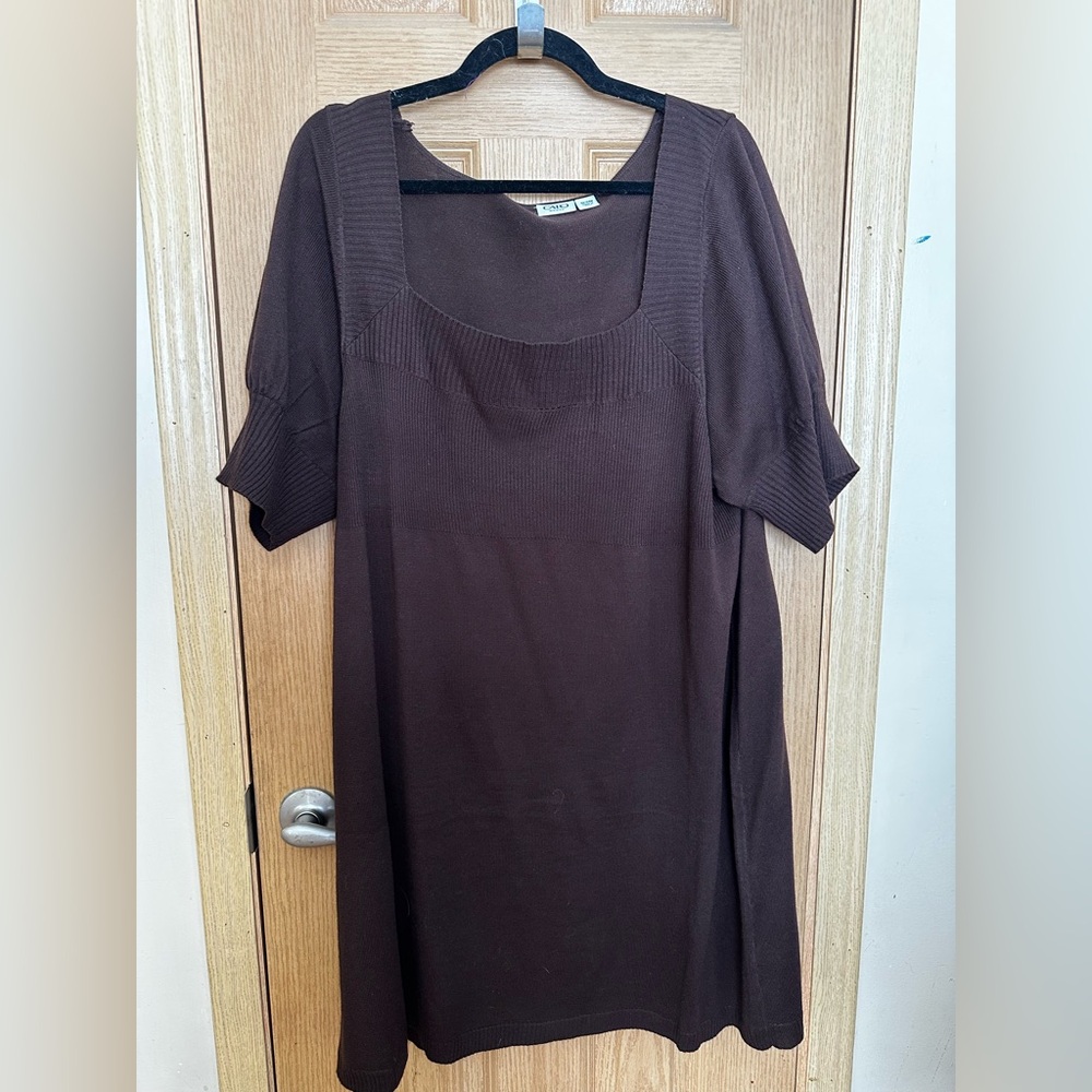 Cato Brown Women's Square Neck Dress Sz 22/24